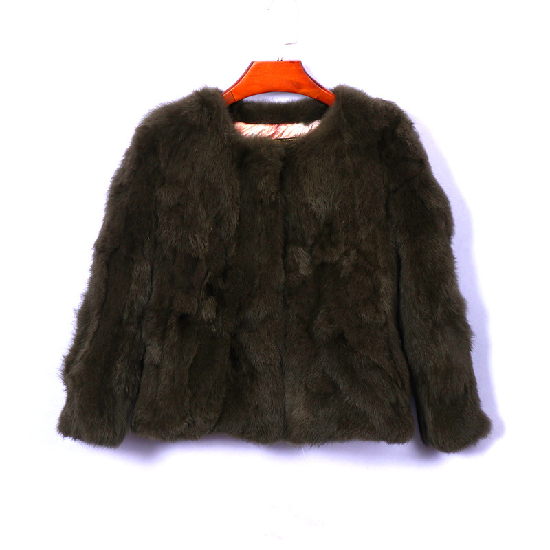 Export trade, one-piece consignment of real rabbit fur coats for women, short style, new Korean style, slimming fur wholesale pic 21
