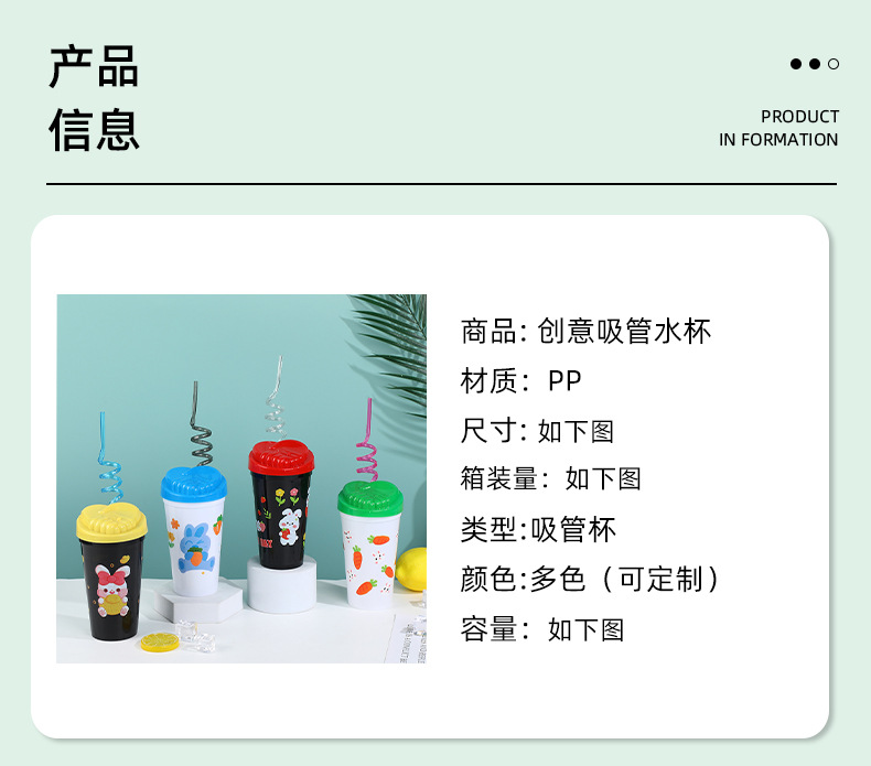 跨境热销可爱米奇吸管水杯卡通高颜值塑料水杯家用儿童塑料杯现货详情2