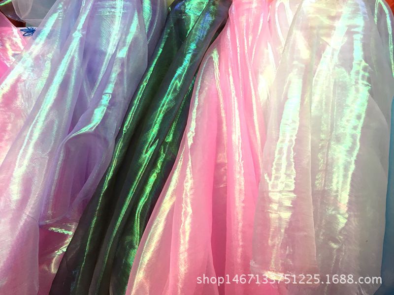 Polyester fabric, flat seven-color yarn, laser fabric, clothing, hair accessories, puffy skirt, background shooting, headscarf, net, gauze fabric pic 8