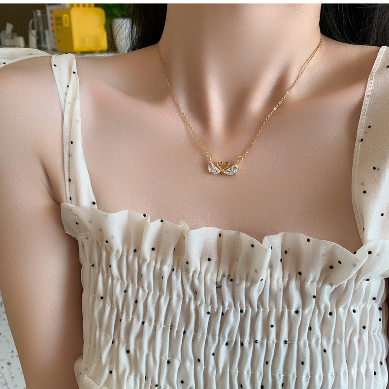 日韩简约流行ins风钛钢项链女小众精致网红锆石锁骨链高级感饰品详情34