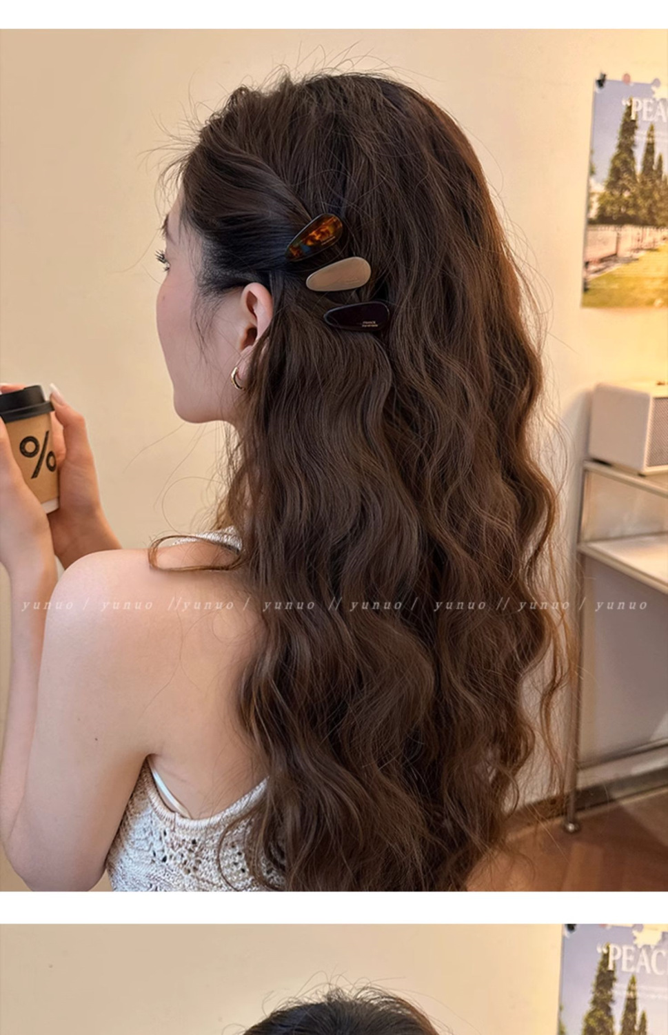 3-piece set of spring and summer water drop small hair clips, side clips, fringe clips for women, 2025 new high-end style duckbill clips headwear pic 14