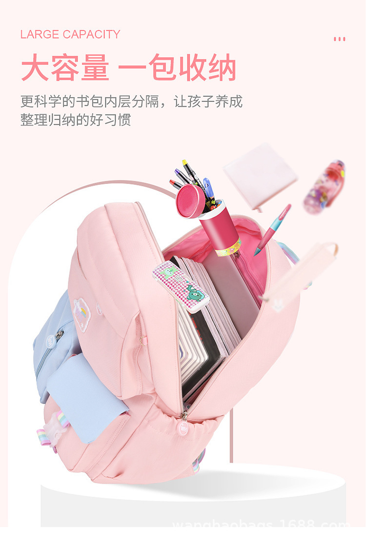 书包小学生儿童女生帆布跨境一件代发工厂批发双肩背包1-34年级详情5