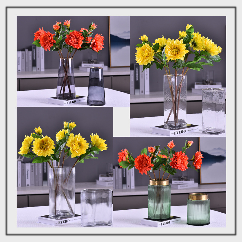 Factory direct sales of high-end artificial dahlia with realistic touch, wholesale of high-end artificial dahlia for home decoration, shopping malls and hotels pic 34