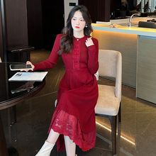 秋冬新款半高领小香风打底裙羊毛连衣裙女内搭针织裙子修身毛衣裙详情11