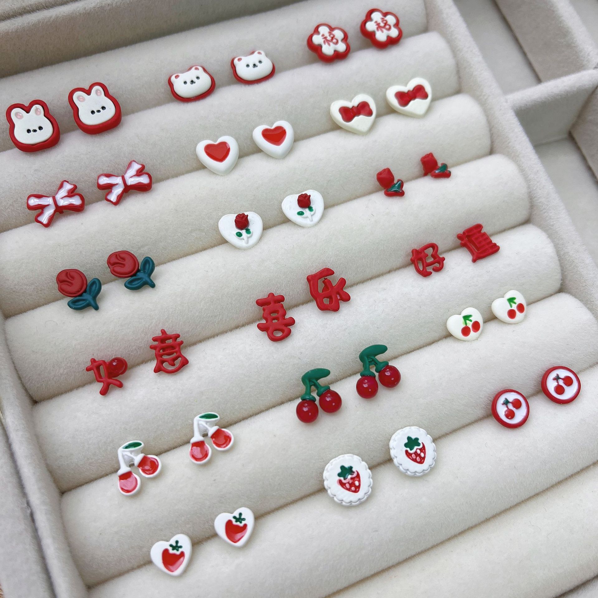 【合集一】925银针耳钉耳环女彩色甜美网红ins直播爆款耳饰批发详情4