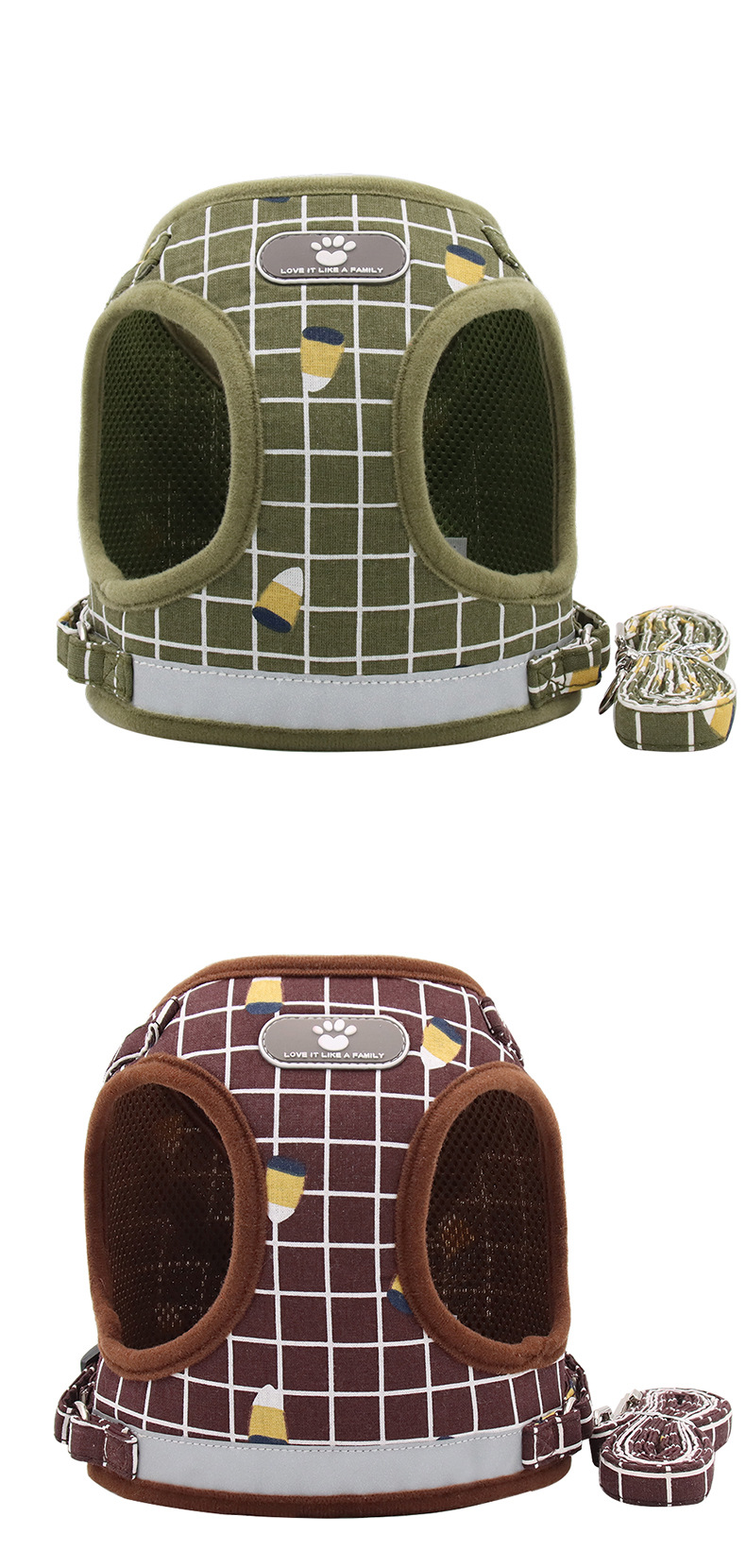 Pet leash vest style dog chest and back straps, small and medium-sized dog leash cat chest and back straps in stock wholesale pic 12