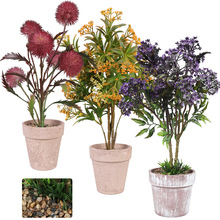 新款亚马逊圆球纸浆仿真盆栽复古风家居桌面仿真绿植假花盆景详情10