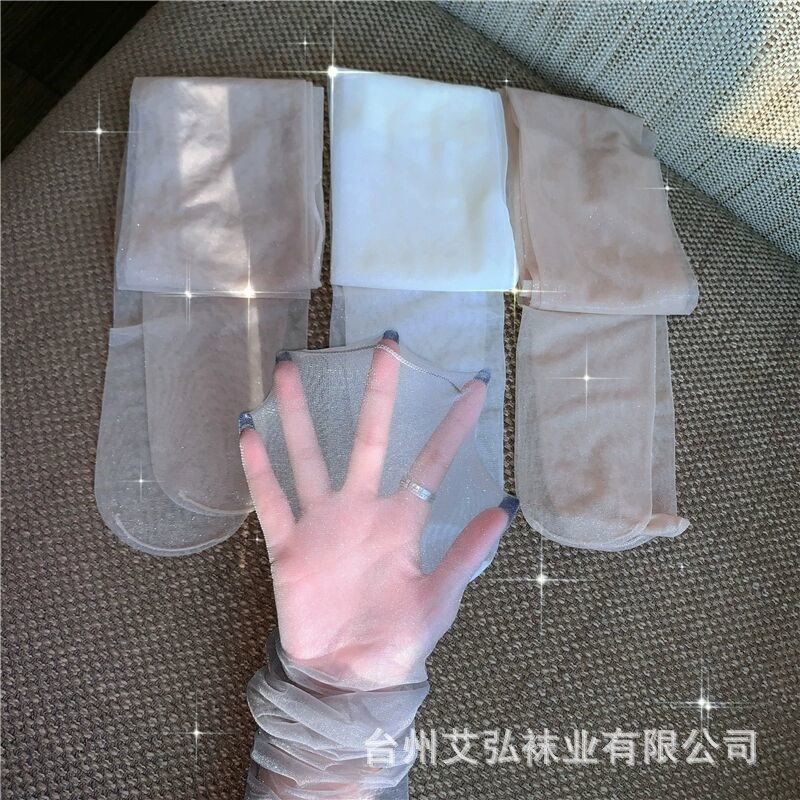 Factory direct supply of pearlescent silk stockings for women, ultra-thin, shiny black silk, sexy and shiny, anti-hook pantyhose, large size silk stockings pic 3