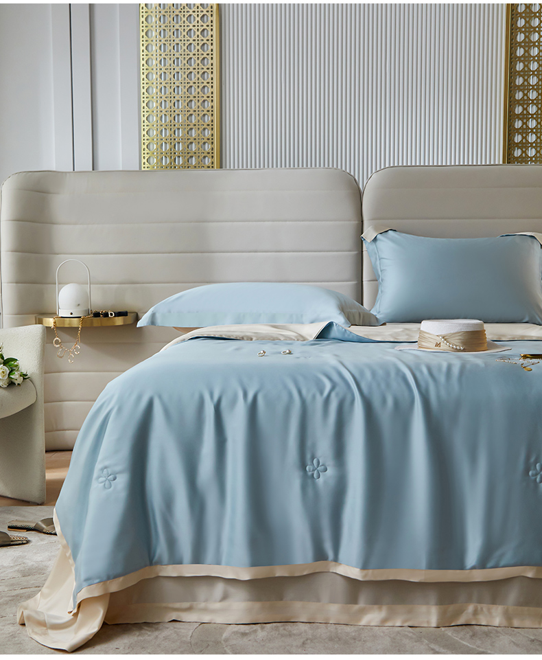 高端120支天丝夏凉被四件套夏季薄被子可水洗冰丝夏被真丝空调被.详情17