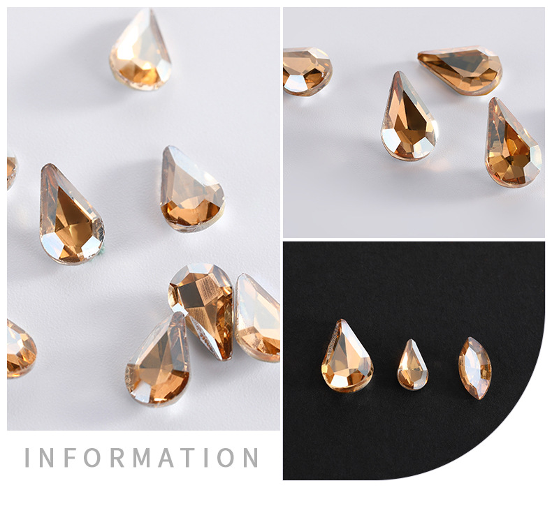 Factory direct sales of cross-border best-selling small water drop colored pointed-bottom resin diamond handmade diy jewelry accessory materials pic 12