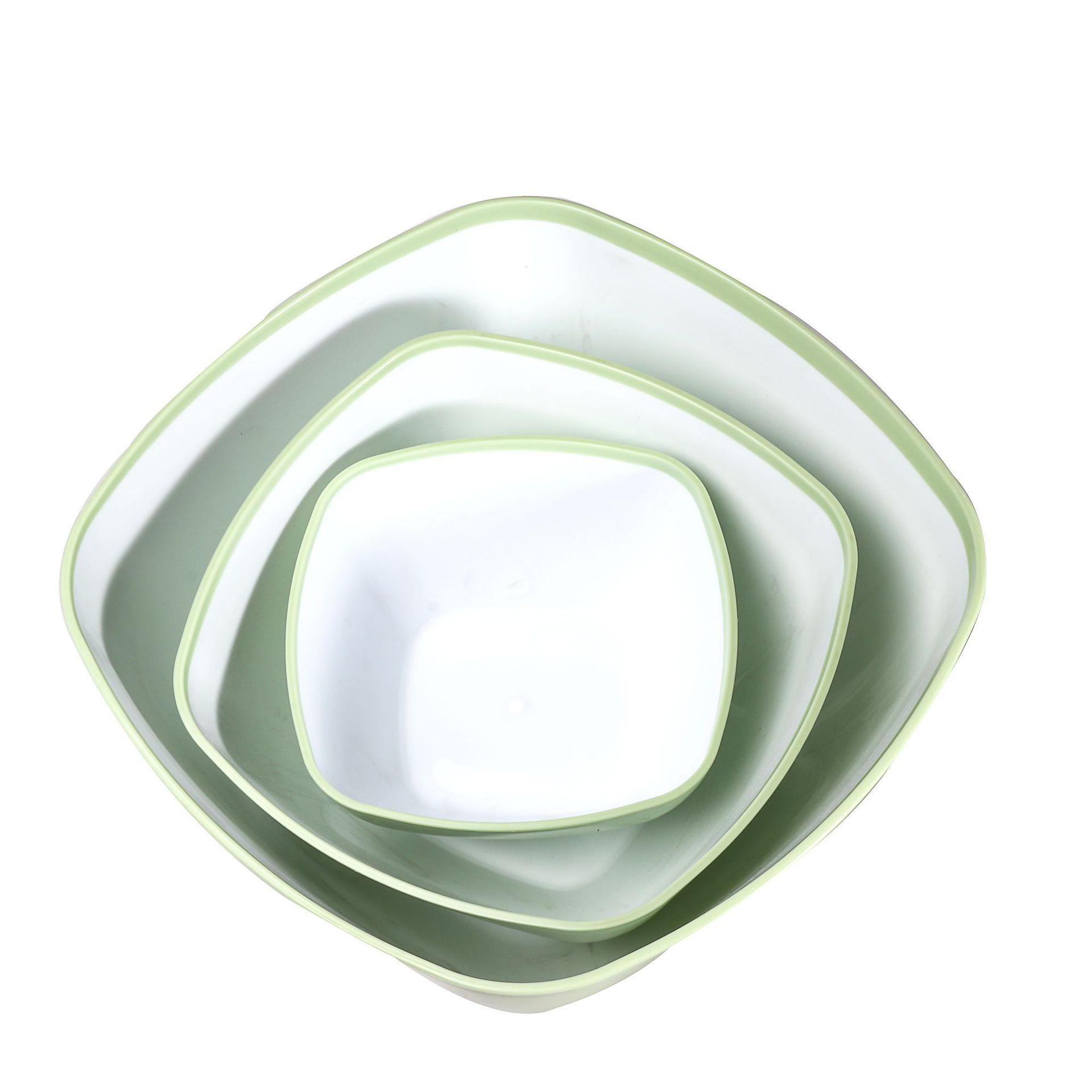 Wholesale PP double-layer three-piece set plastic bowls, ingot-shaped salad bowls, fresh-keeping bowls, fruit and vegetable bowls, BPA-free pic 9