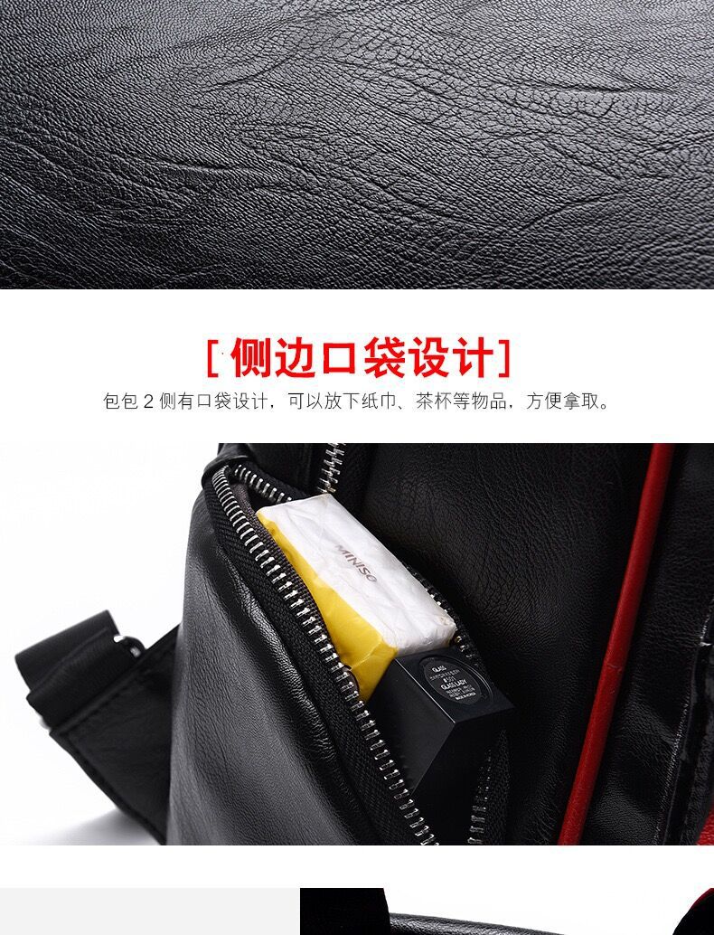 A 2021 new soft pu trendy backpack for girls, a Korean-style schoolbag for girls, a versatile backpack for travel and leisure pic 6