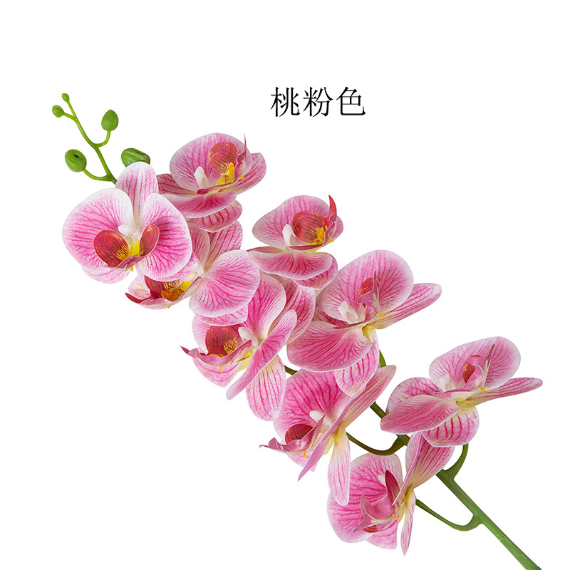 Artificial Phalaenopsis artificial flower home decoration artificial flower hand feel film 9-head Phalaenopsis artificial flower factory wholesale pic 11