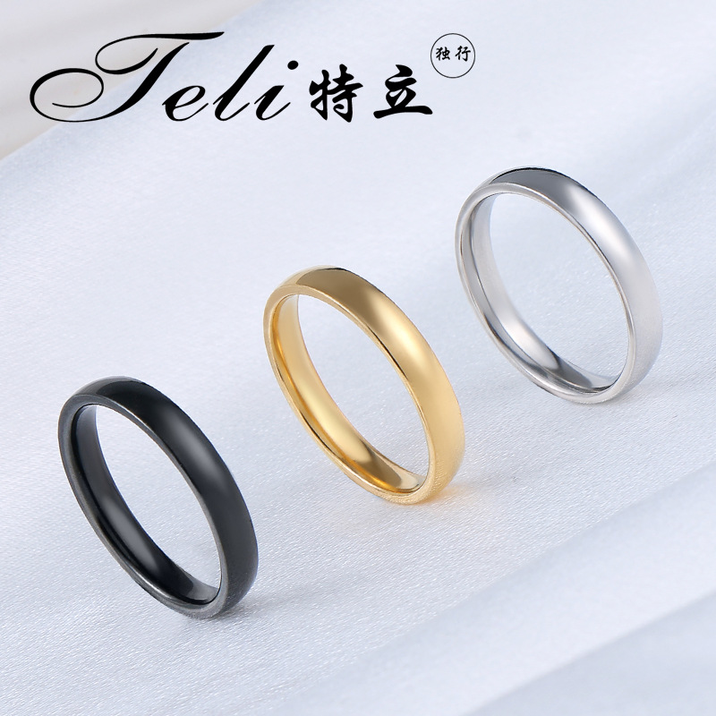 钛钢戒指女开口小众个性指环锆石简约ins风高级轻奢饰品四叶草详情1