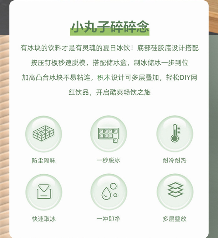 冰块模具大容量硅胶冰格家用储冰制冰盒带盖可按压冰箱冻冰块神器详情2
