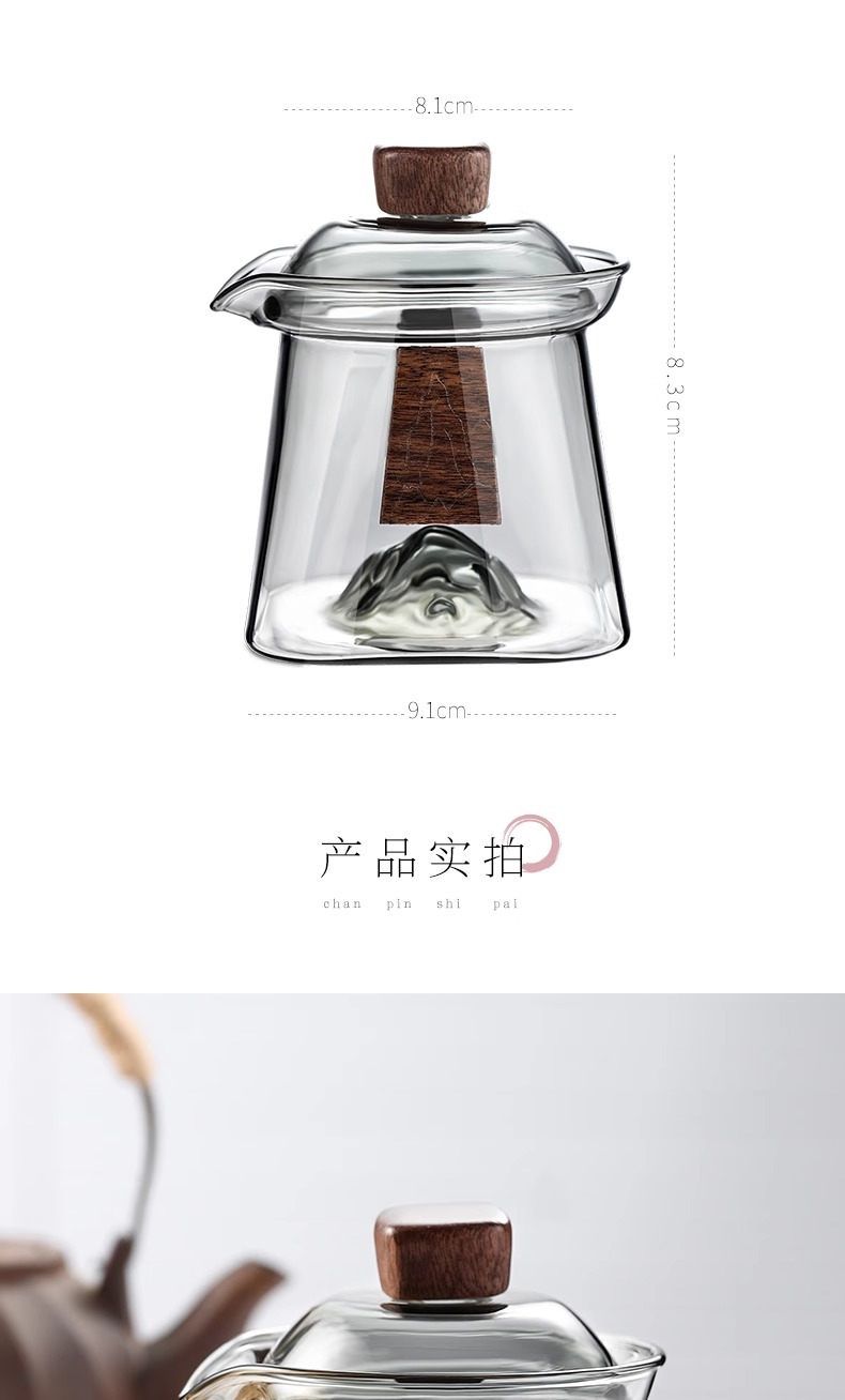 玻璃盖碗泡茶防烫单个大号不烫手三才手抓壶功夫茶具茶碗套装盖碗详情11