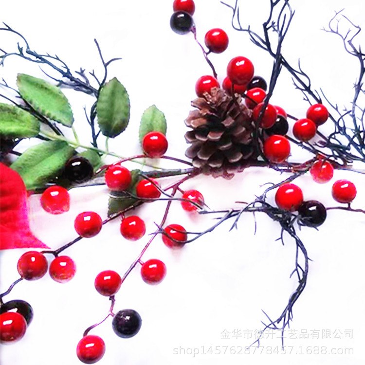 Desheng Factory supplies hotel and shopping mall scene decoration, Christmas hanging ornaments, decorative items, red fruits, Christmas flowers and rattan DIY pic 6