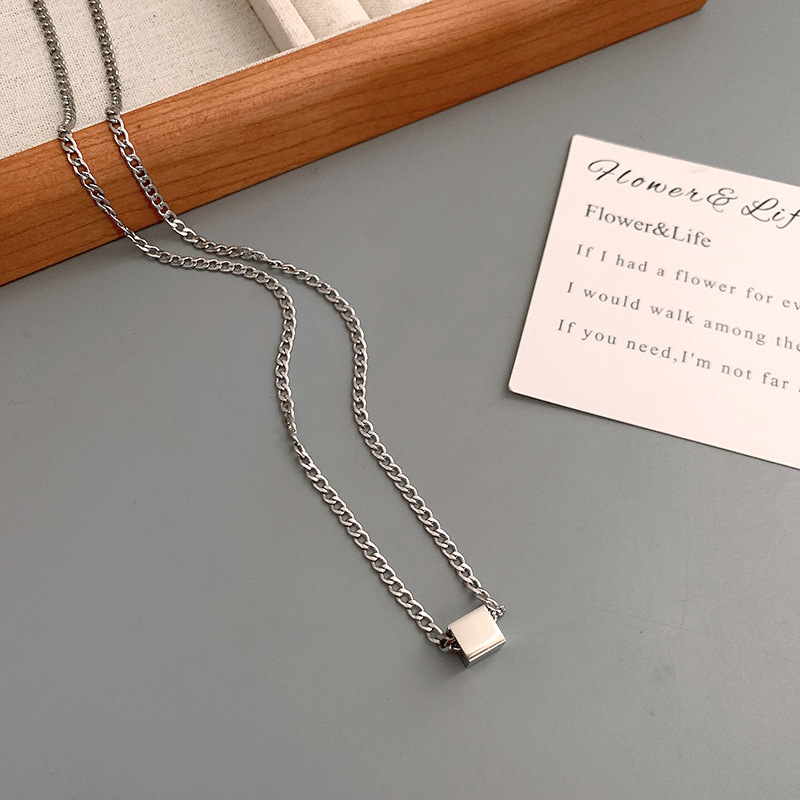 不掉色钛钢项链男潮小众设计高级感男士锁骨链个性街拍学生颈链潮详情29