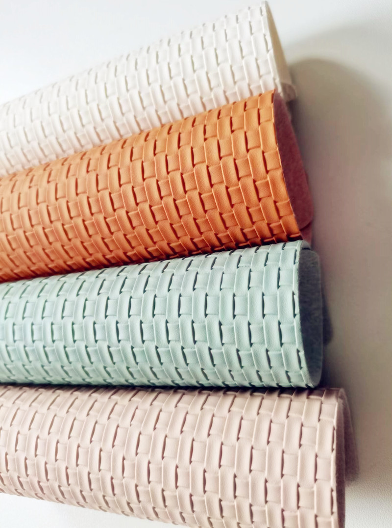 In stock: Woven texture PVC/PU leather sofa cushions, soft and hard wrapped headboard backrest pillows, leather waterproof and wear-resistant fabric pic 4