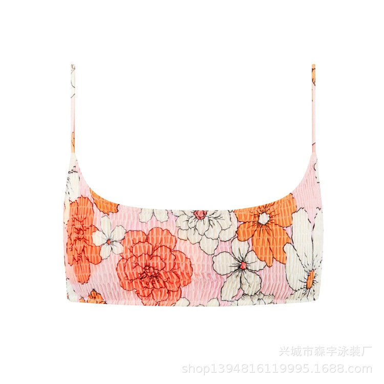 The 11-color INS triangular double-sided swimsuit with strapless and pleated designs from Europe and America has swept the new bikini style pic 28