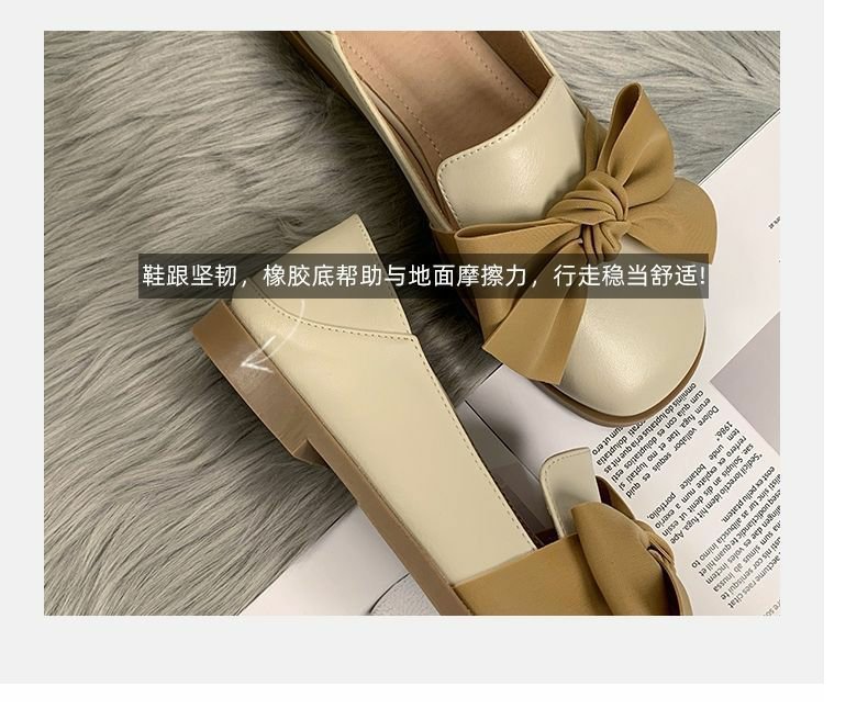 2023年春秋季新款平底单鞋英伦风小皮鞋女一脚蹬女鞋豆豆鞋乐福鞋详情3
