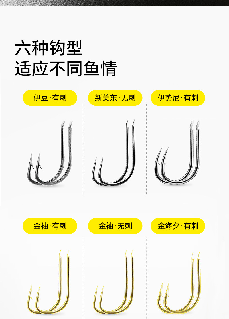 Longshou Feng sub-thread double hook finished product hook Fish hook tied finished product sub-thread fish hook sub-thread finished Iseni wholesale pic 39