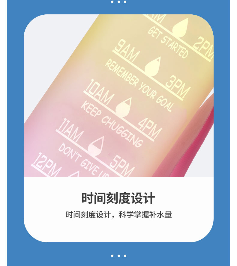 亚马逊塑料杯运动水杯大容量吸管杯便携渐变色太空杯户外健身水壶详情9