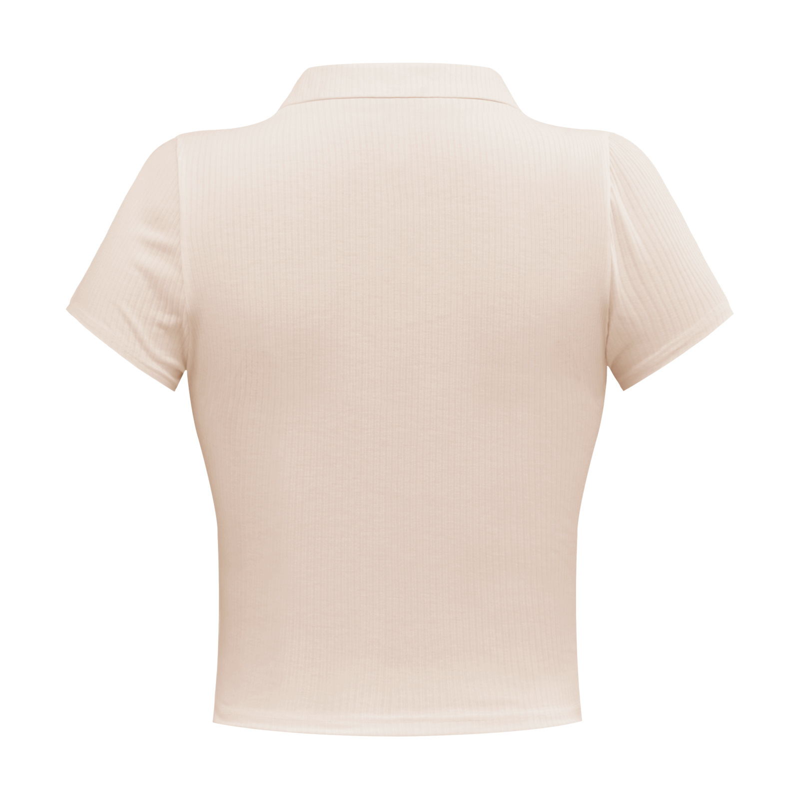 Moda europea y americana verano mujer retro chic recorte de la cintura sudadera corte corto polo manga corta casual camiseta top pic 29