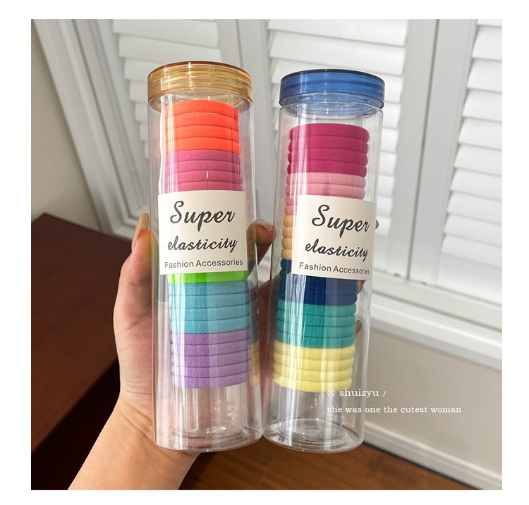 橡皮筋女扎头女生头绳发圈发绳高弹力耐用黑色儿童不伤发大人皮套详情33