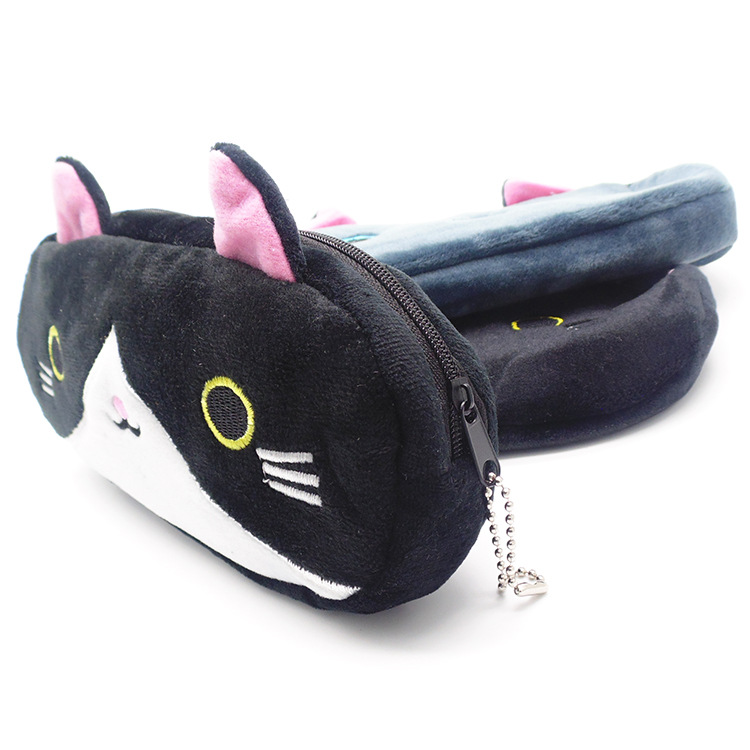 Cute cartoon cat, plush cat, large-capacity student pencil case, pencil box, stationery box, and school supplies storage pic 7