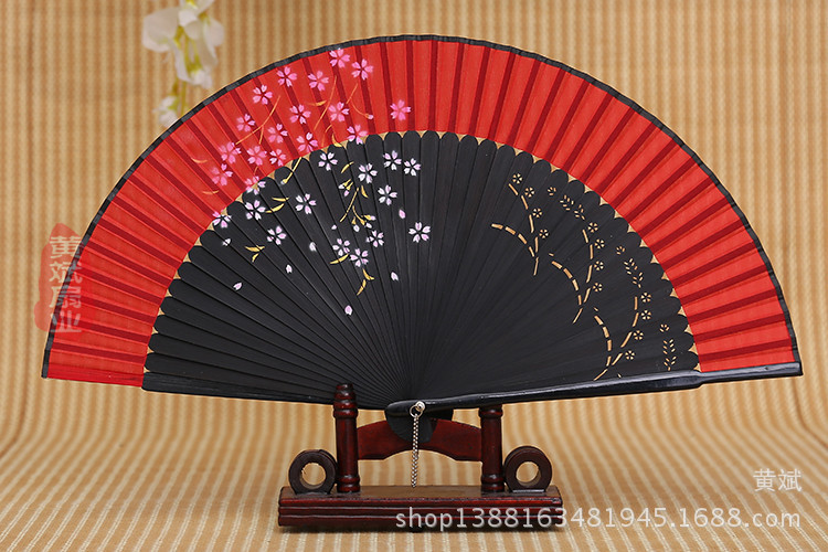 爆款畅销樱花扇 喷绘折扇 烤漆扇 女士精品折扇 日本扇 批发详情3