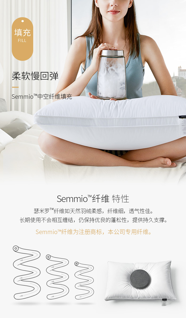 Hilton pure cotton pillow, all-cotton pillow core, five-star hotel and guesthouse neck protection pillow, single person wholesale pic 5