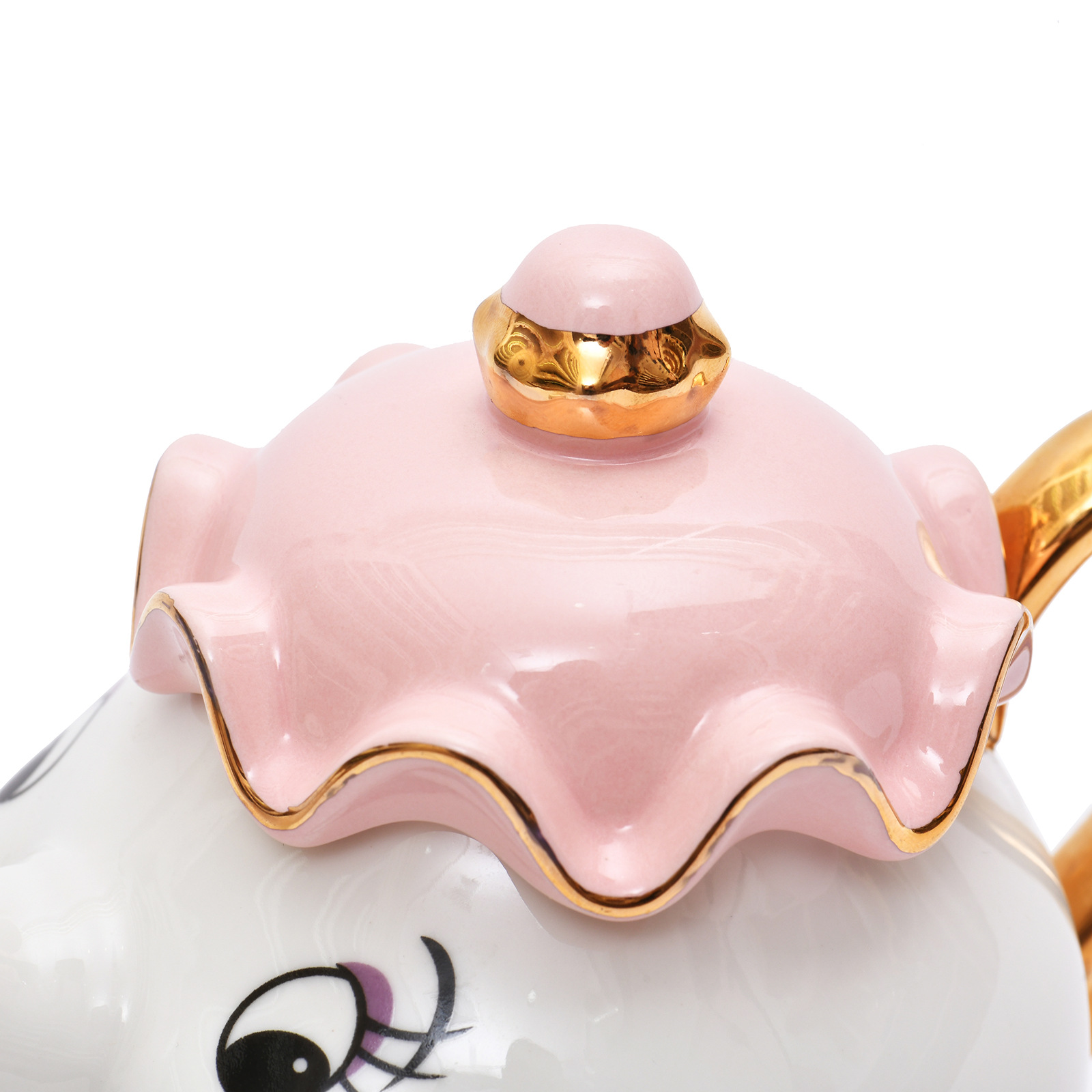 Beauty and the Beast Tea Set, Mrs. Gold-plated Ceramic Teapot Set, 3D Cartoon Afternoon Tea Cups pic 11