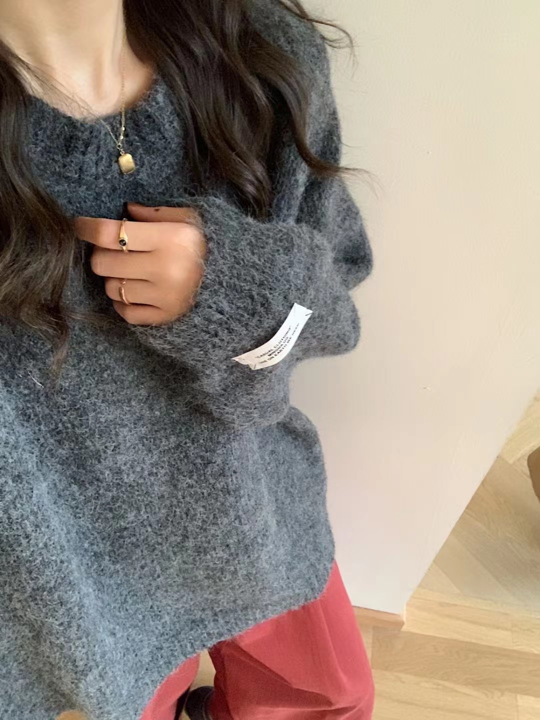 Korean autumn and winter soft, loose and laid-back round-neck sweater for women, fashionable and elegant, thickened knitted sweater with wool pic 68