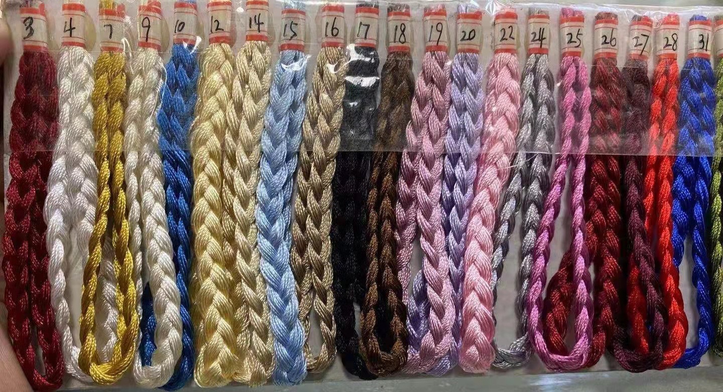 Factory direct sales of 7mm colored polyester three-strand braid rope, clothing waist rope, curtain binding rope, twist rope pic 7