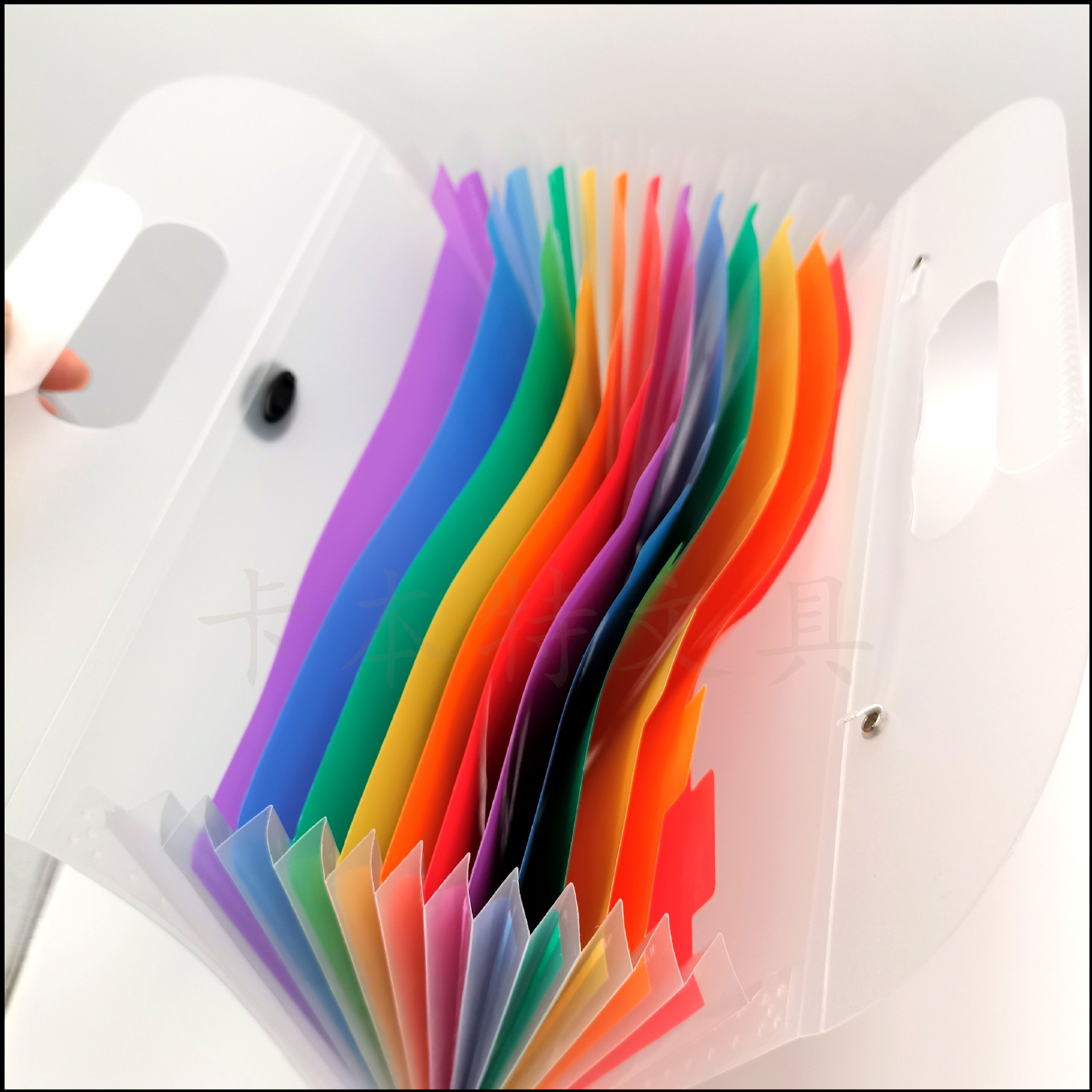 Frosted transparent horizontal organ bag, 13 layers, A4 ticket bag, document bag, binding strap, vertical document storage bag, folder pic 8