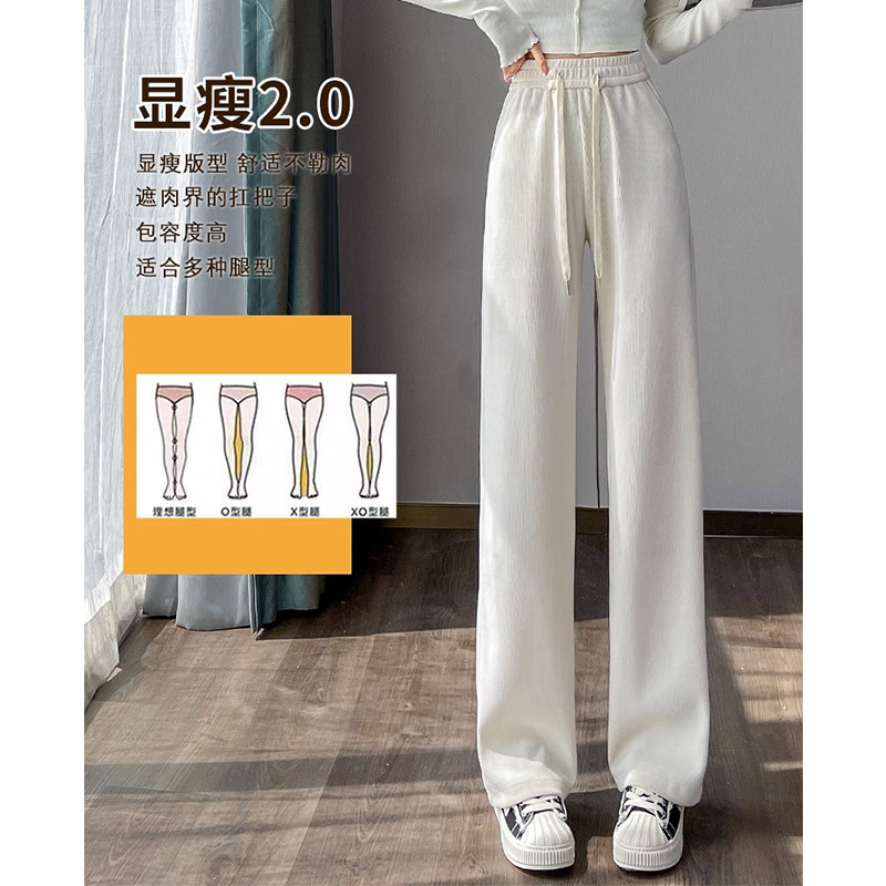秋季女式休闲裤直筒阔腿裤潮牌宽松小个子垂感长裤加长款薄款女裤详情2