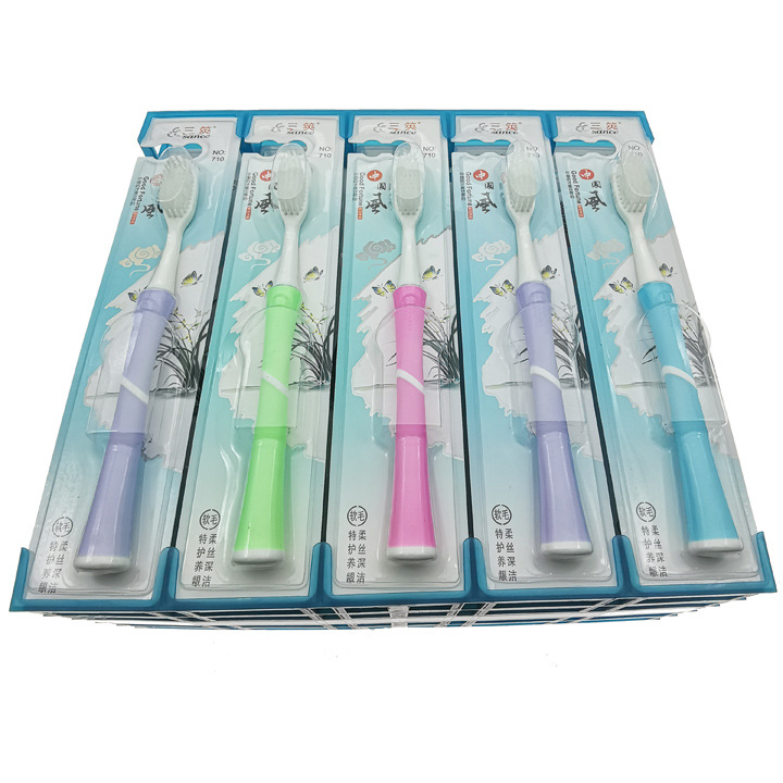 D2111 710# Chinese Style Series Toothbrush for adults, home use, travel, Fine filaments, soft bristles, clean, 2-yuan store wholesale pic 2