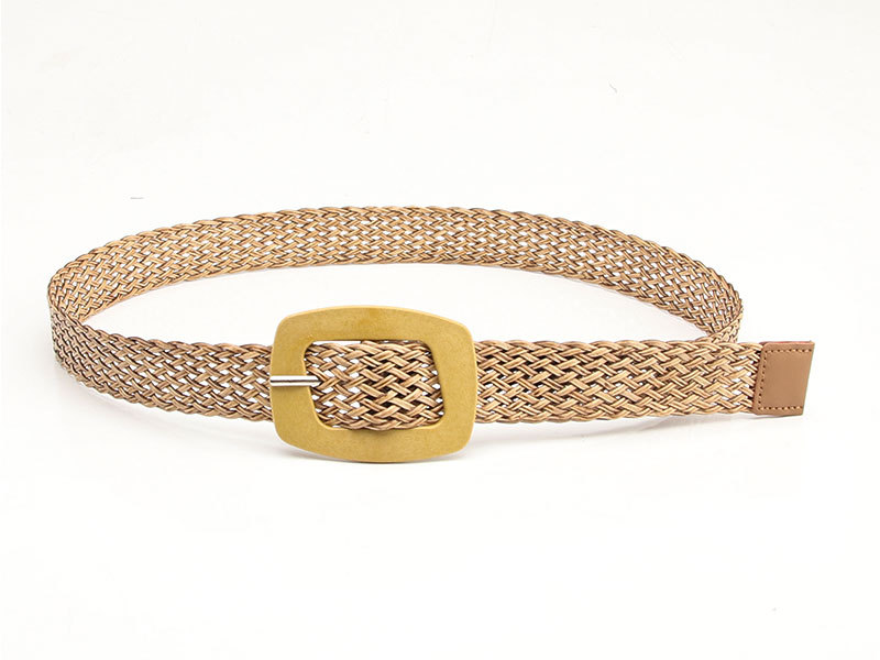 New retro InS-style faux wood buckle rattan belt, versatile dress, shirt, suit pants, woven belt for women pic 43