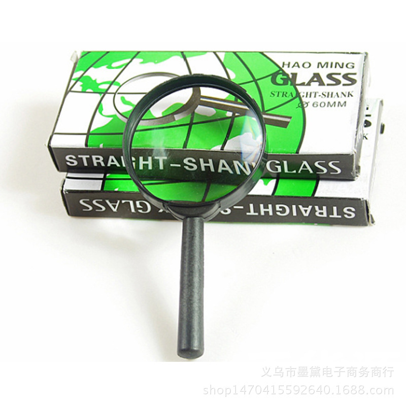 Glass lens straight handle magnifying glass, magnifying glass for elderly people reading newspapers, student teaching, 40, 50, 60, 75, 90, 100 pic 1
