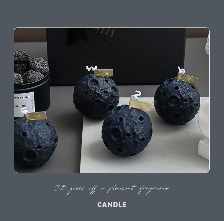 Moon scented candles, creative bedroom ornaments and souvenirs, spherical moon candles pic 1