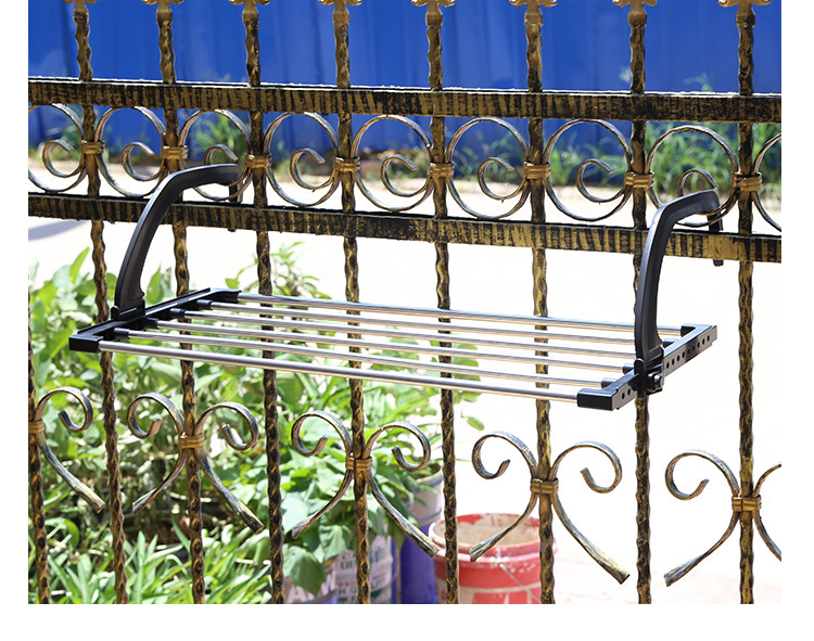 Stainless steel multi-functional folding balcony shoe drying rack, windowsill diaper drying rack, towel hanger, one-piece consignment pic 61