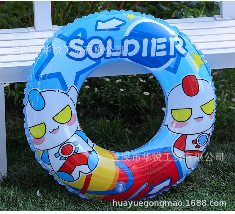 现货加厚印花卡通游泳圈环保PVC儿童超人泳圈充气宝宝腋下圈批发详情13