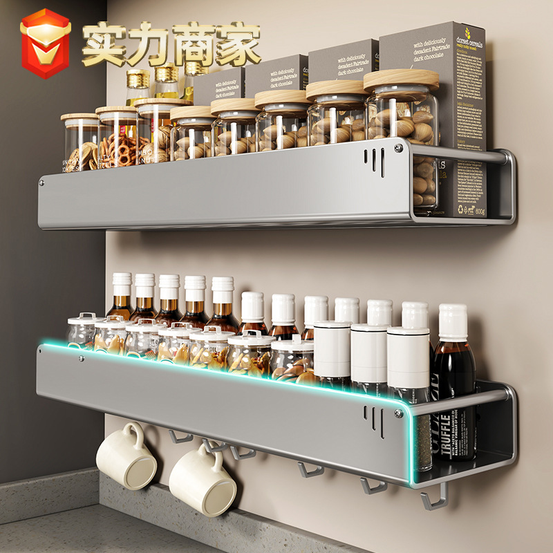 Kitchen non-drilling seasoning rack, knife countertop, multi-functional kitchenware and multi-layer household storage rack pic 3