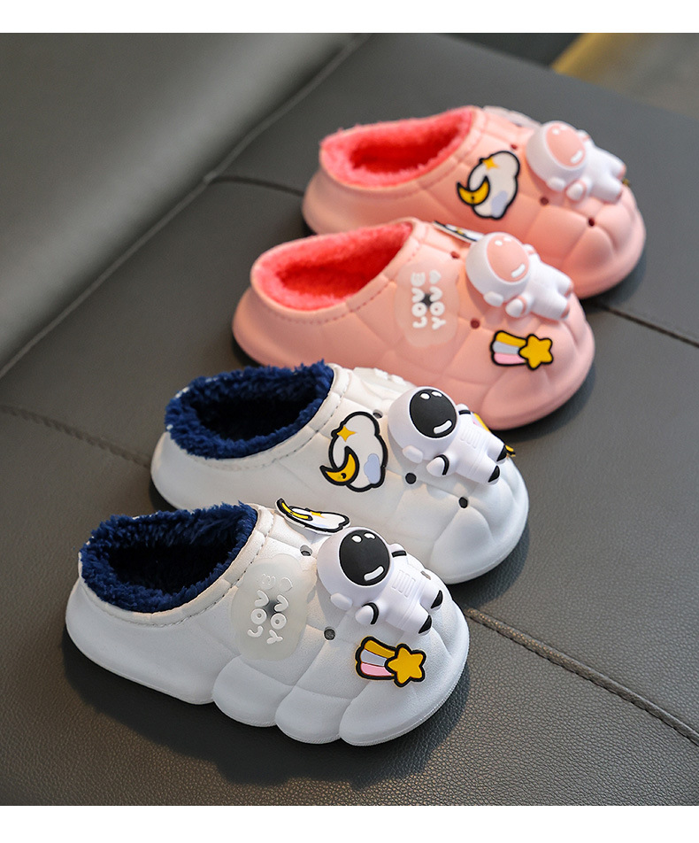 儿童棉拖鞋男童冬女童小孩婴幼儿室内居家宝宝防滑毛毛包跟棉鞋冬详情10