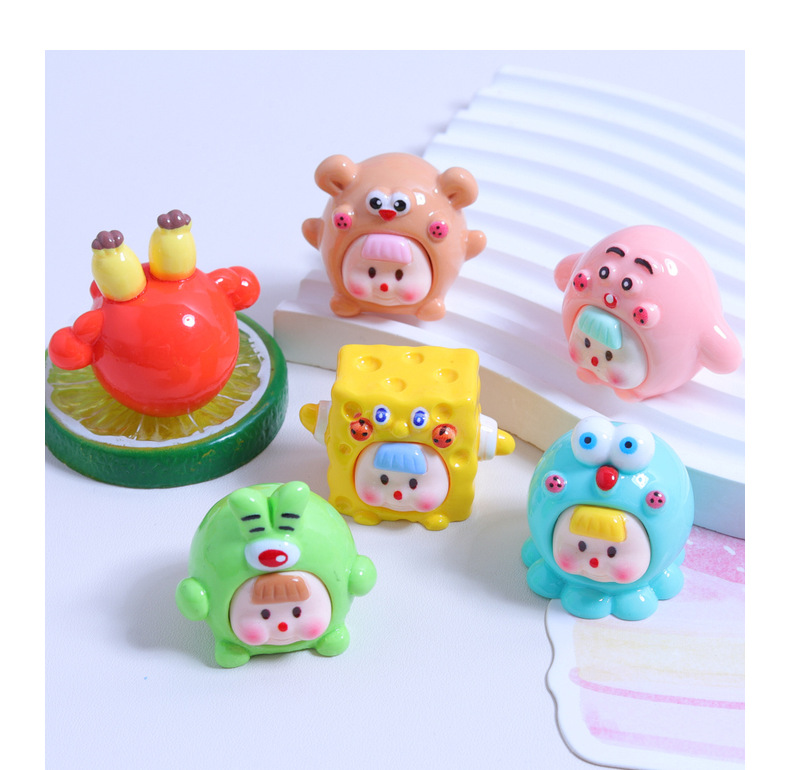 立体海洋妹diy奶油胶打孔自制手机壳水杯贴发夹蝴蝶结树脂配件详情7