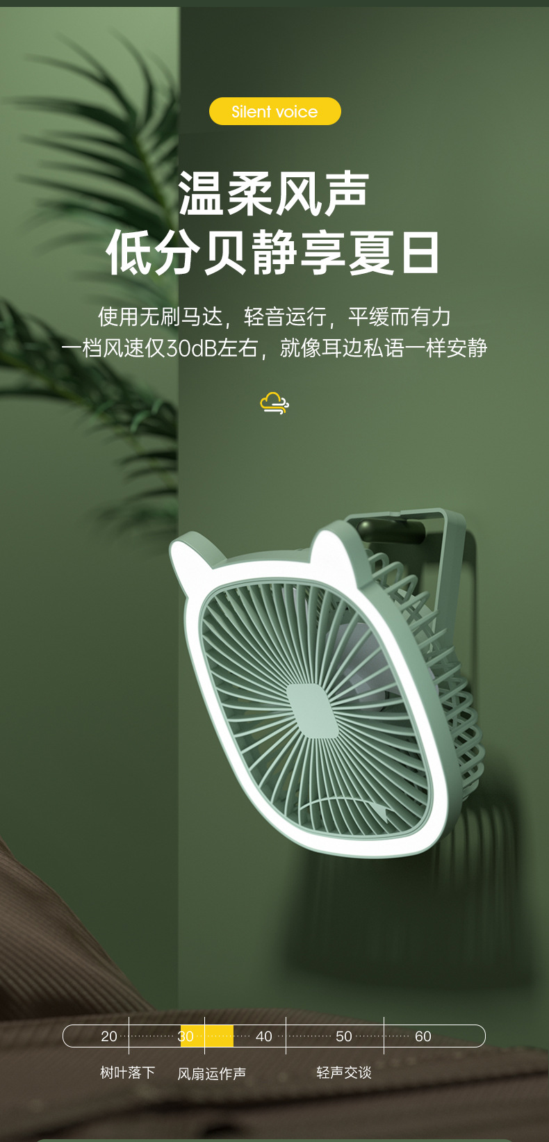 跨境外贸台灯风扇USB桌面户外家用宿舍壁挂跨境抖音同款厂家批发详情11