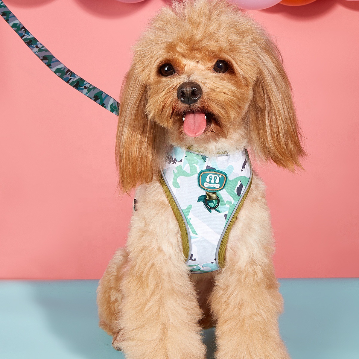 Maidi Cross-border New product Pet dog and cat fashionable leash, chest and back strap, fashionable printed with reflective strips, adjustable pet chest and back strap, dog walking leash, cat leash pic 13