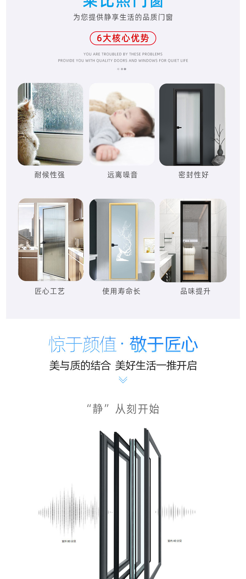 Bathroom swing door, household titanium-magnesium alloy double-layer tempered glass interior door, kitchen swing door customization pic 3