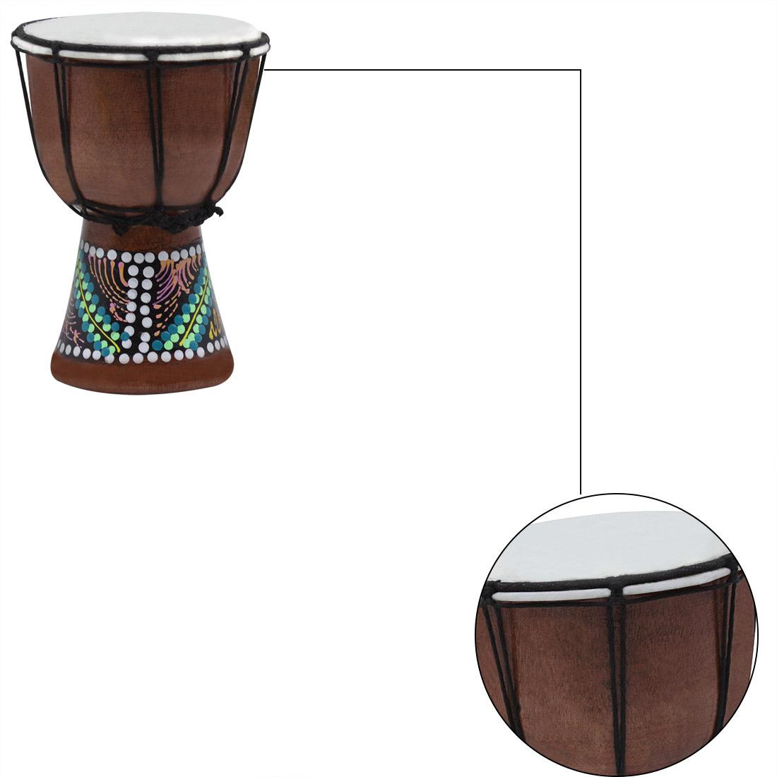 Wholesale handcrafted 4-inch African drums for children, adults, beginners, Lijiang hand drums, percussion instruments, 4-inch African drums, random pic 31